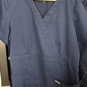 Navy Blue Scrub Top